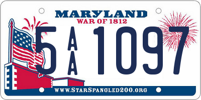 MD license plate 5AA1097