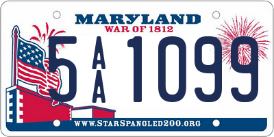 MD license plate 5AA1099