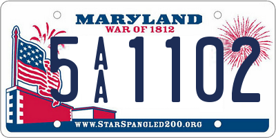 MD license plate 5AA1102