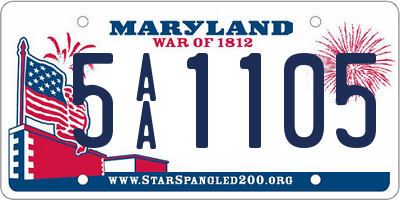 MD license plate 5AA1105