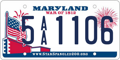 MD license plate 5AA1106