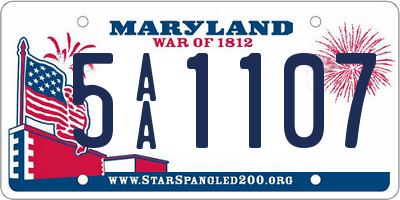 MD license plate 5AA1107