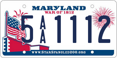 MD license plate 5AA1112