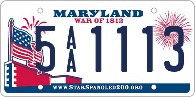 MD license plate 5AA1113