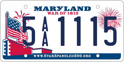 MD license plate 5AA1115