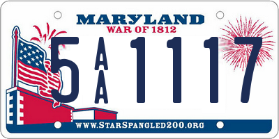 MD license plate 5AA1117