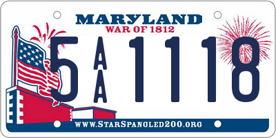 MD license plate 5AA1118