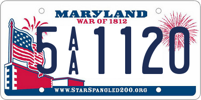 MD license plate 5AA1120