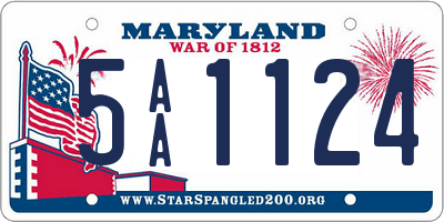 MD license plate 5AA1124