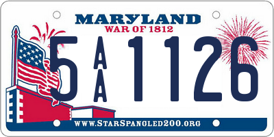 MD license plate 5AA1126