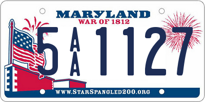 MD license plate 5AA1127