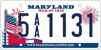 MD license plate 5AA1131