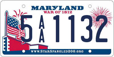 MD license plate 5AA1132