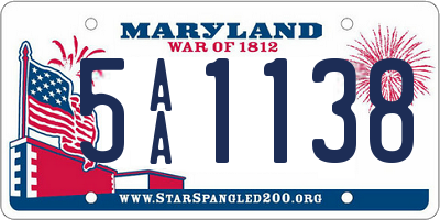 MD license plate 5AA1138