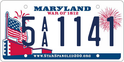 MD license plate 5AA1141