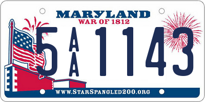 MD license plate 5AA1143