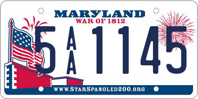 MD license plate 5AA1145