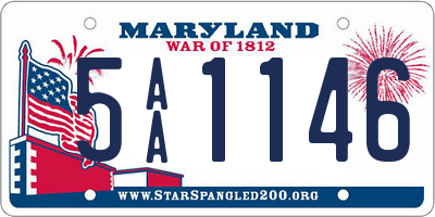 MD license plate 5AA1146