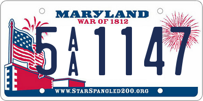 MD license plate 5AA1147