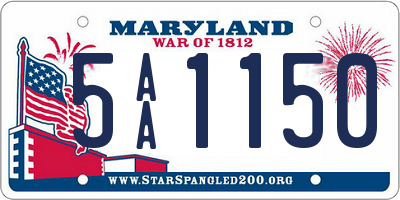 MD license plate 5AA1150