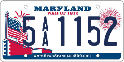 MD license plate 5AA1152