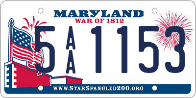 MD license plate 5AA1153