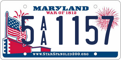 MD license plate 5AA1157