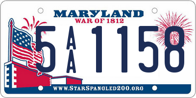 MD license plate 5AA1158