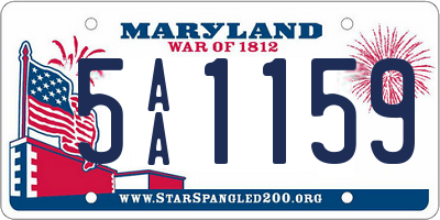 MD license plate 5AA1159