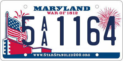 MD license plate 5AA1164