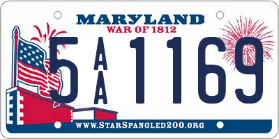 MD license plate 5AA1169