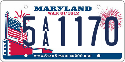 MD license plate 5AA1170