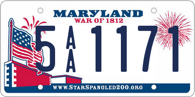 MD license plate 5AA1171