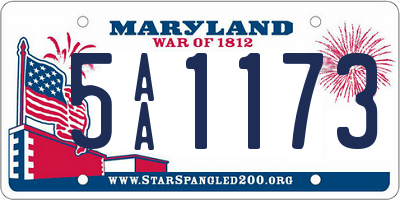 MD license plate 5AA1173