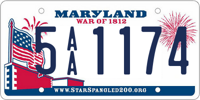 MD license plate 5AA1174