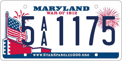 MD license plate 5AA1175