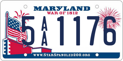 MD license plate 5AA1176