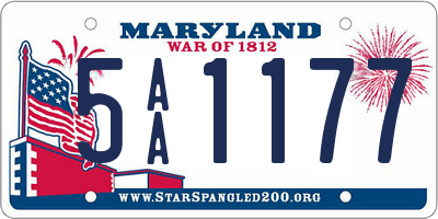 MD license plate 5AA1177