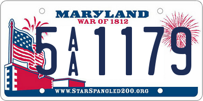 MD license plate 5AA1179