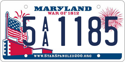 MD license plate 5AA1185