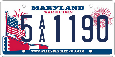 MD license plate 5AA1190