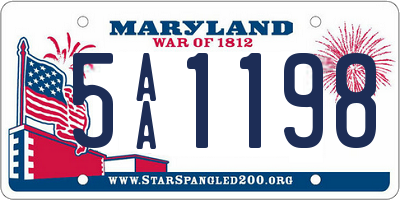 MD license plate 5AA1198