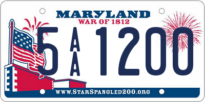 MD license plate 5AA1200