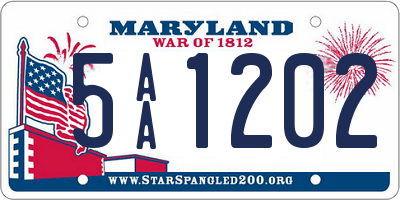 MD license plate 5AA1202