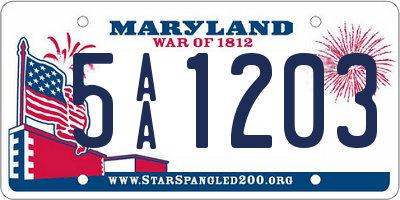 MD license plate 5AA1203