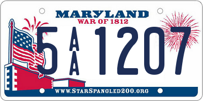 MD license plate 5AA1207