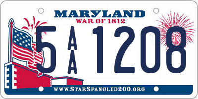 MD license plate 5AA1208