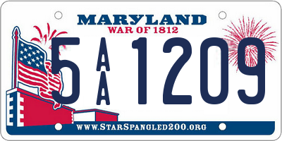 MD license plate 5AA1209