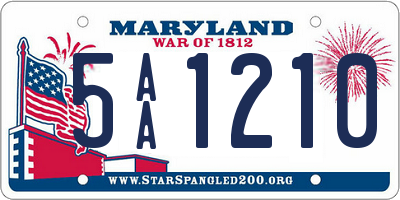 MD license plate 5AA1210