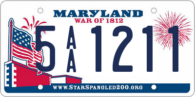 MD license plate 5AA1211